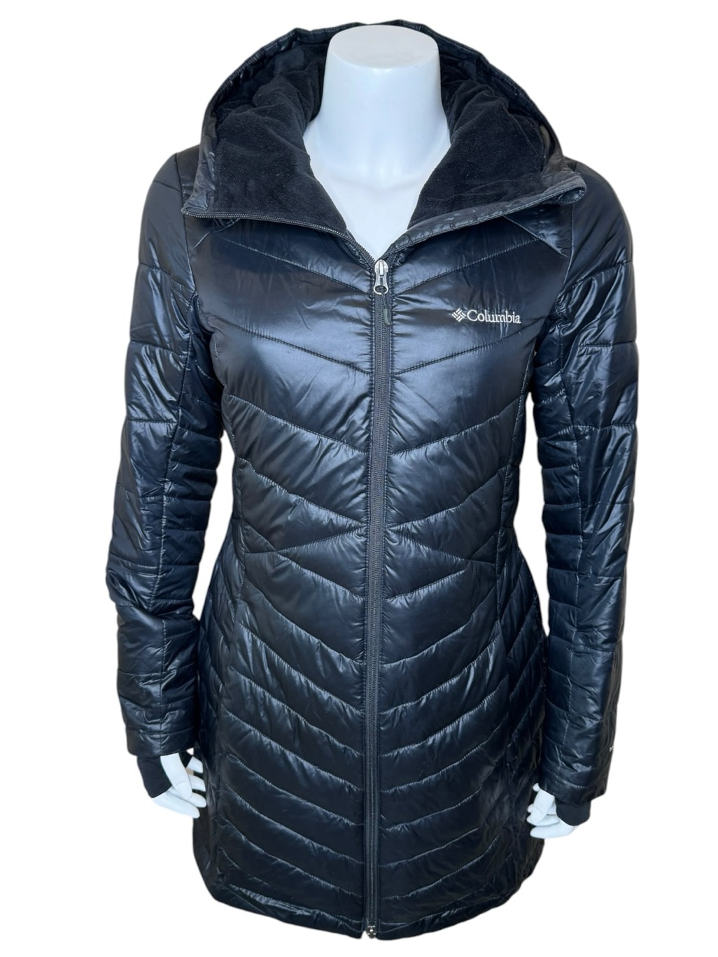 Columbia Joy Peak Mid Jacket S Omni-Heat Hooded Infinity Gold Insulated Black — image 2 of 8